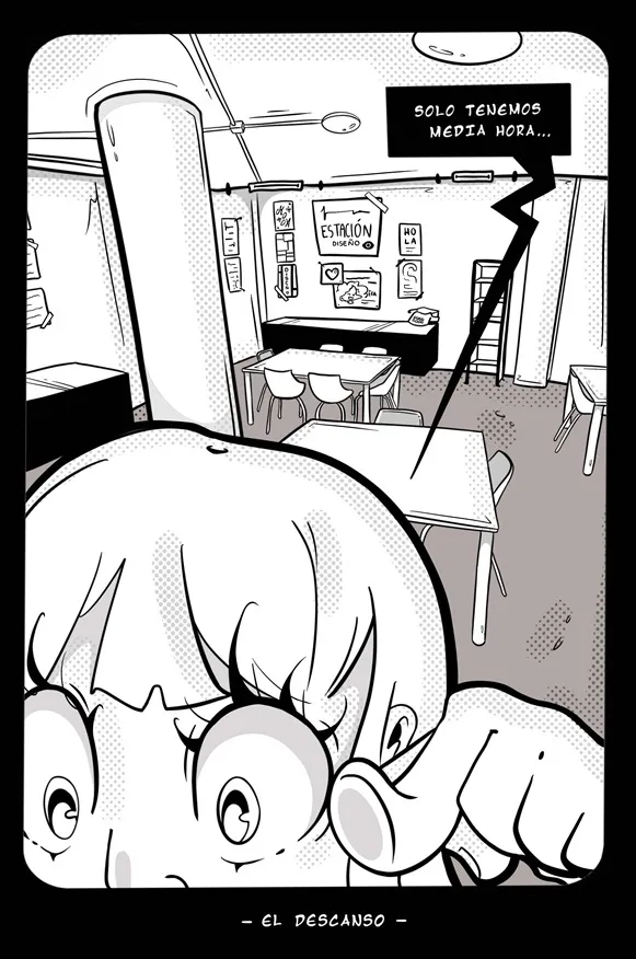 Viñeta de cómic elaborada por un alumno de Estación Diseño